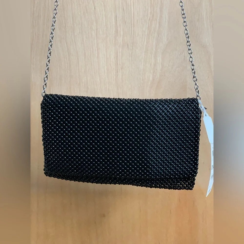 International Concepts Elegant Black Pearled Evening Clutch   Y2K Glam